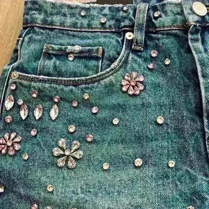 BlankNYC THE BARROW DENIM CUT OFF Vintage high rise shorts WITH EMBELLISHMENTS